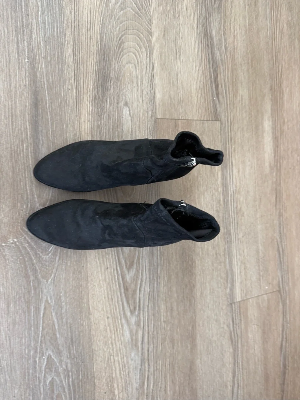 Marc Fisher Black Suede Ankle Booties with Block Heel